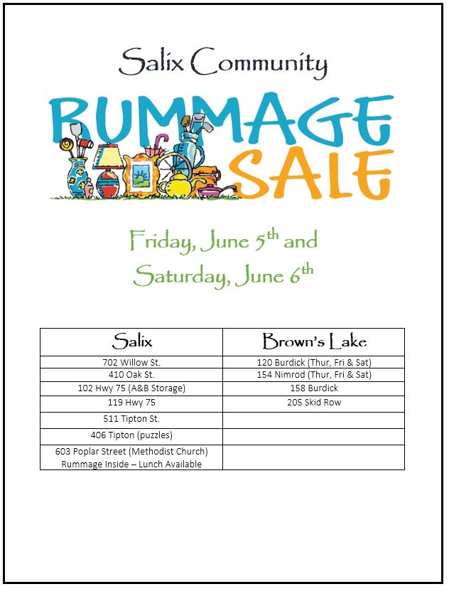 List of Rummage Sales