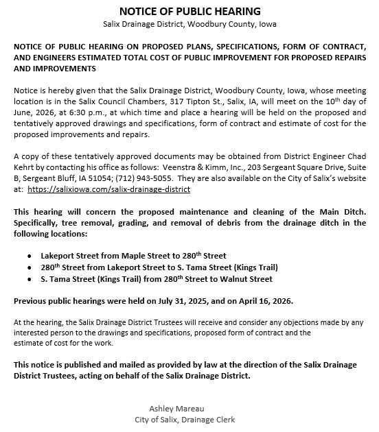 Drainage Bid Opening Hearing