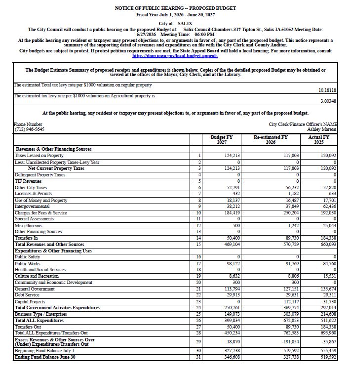 FY27 Budget Hearing