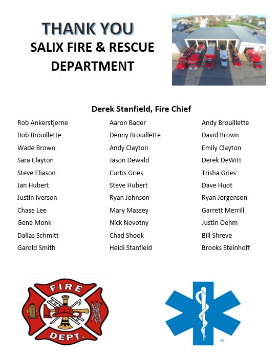 List of Salix Fire & EMT volunteers